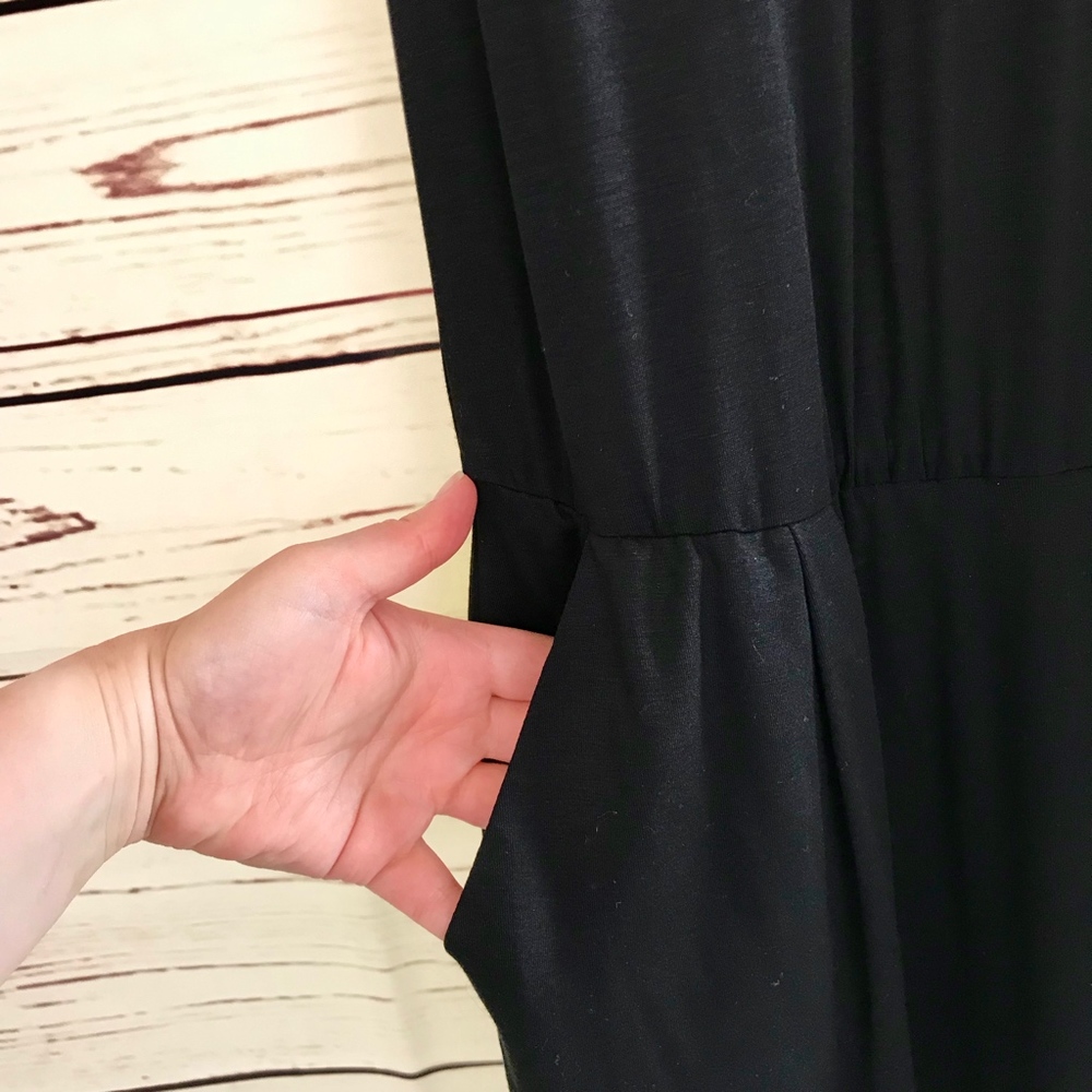 Trina Turk | Black Drape Back Dress - Picture 3 of 8